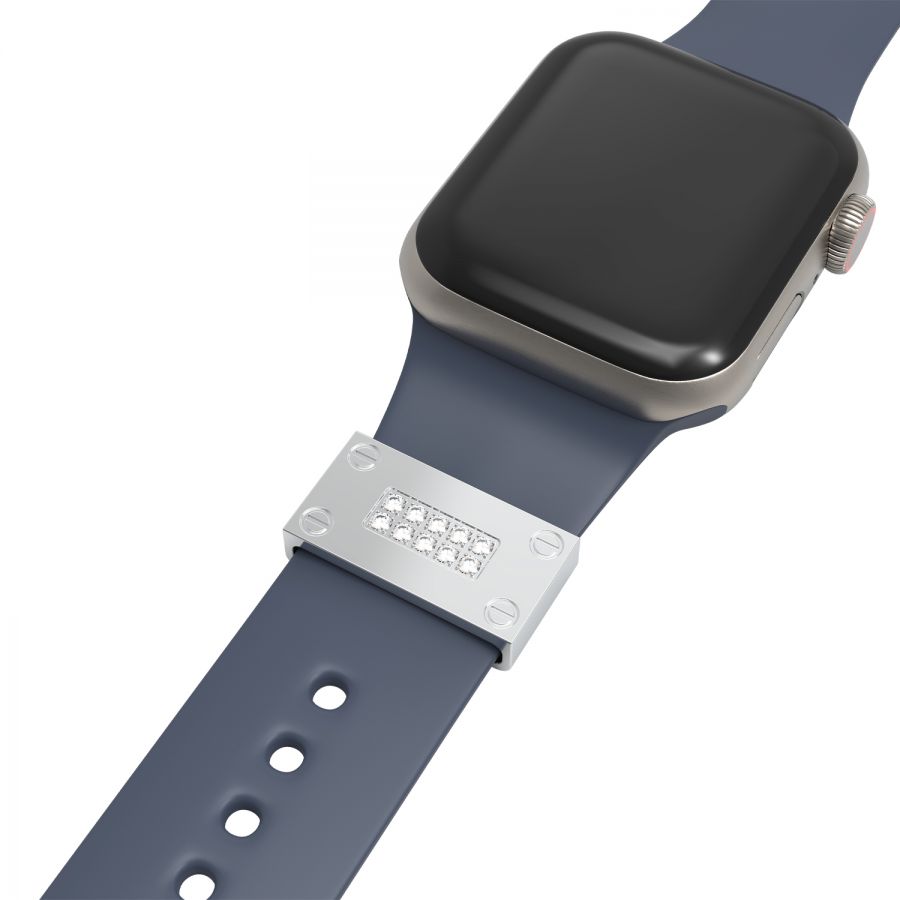 Decorative Silver Ring Loops With Diamond Accessories For Smart Watch